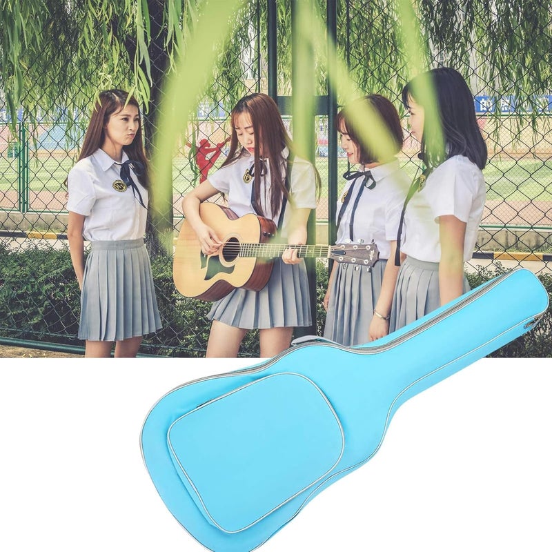 REMAGIC Acoustic Guitar Bag 40 41 Inch, Double Shoulder Adjustable Straps Guitar Case, Waterproof Soft Padded Guitar Gig Bag, Large Capacity Backpack for Acoustic Classical Guitar Lover (Light Blue) - Image 5